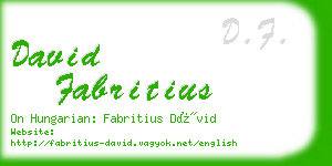 david fabritius business card